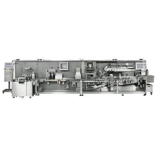 Lateral cartoner - P series - Körber Pharma - for the pharmaceutical industry / high-speed / compact