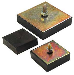 Square anti-vibration mount - V12Z66M / V12R66M series - Advanced Antivibration Components - rubber / steel / threaded