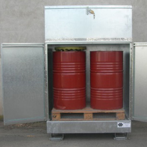 Storage shelter BRAG 2FCP DIFOPE with bund / for 2 drums