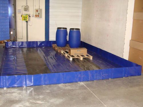 Vehicle resistant spill containment berm - BRSO 4000 SM - DIFOPE - flexible / PVC-coated