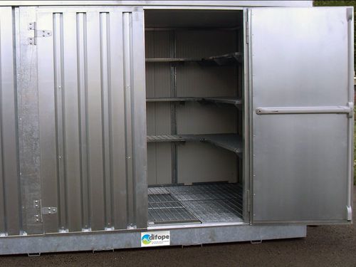 Outdoor storage bungalow - BUNG3MIPF - DIFOPE - hazardous materials / for drums / for storage tanks