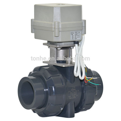 Ball valve - CE RoSH Motorized PVC ball valve - Taizhou Tonhe Flow Control Equipment Co.,ltd - electrically-operated / for air / IP67