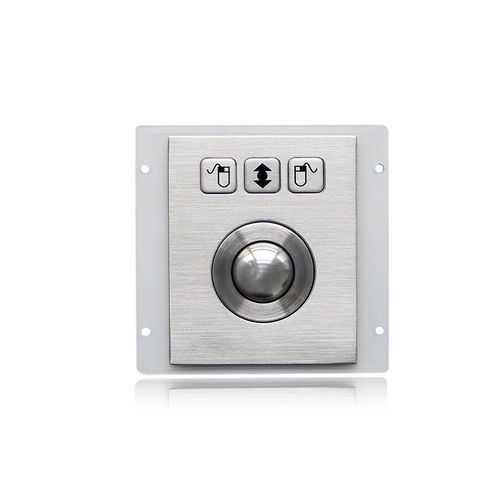 Stainless steel trackball - K-TEK-B65-25-OTB-DWP - Key Technology China Limited - optical / panel-mount / 1 inch (25 mm)