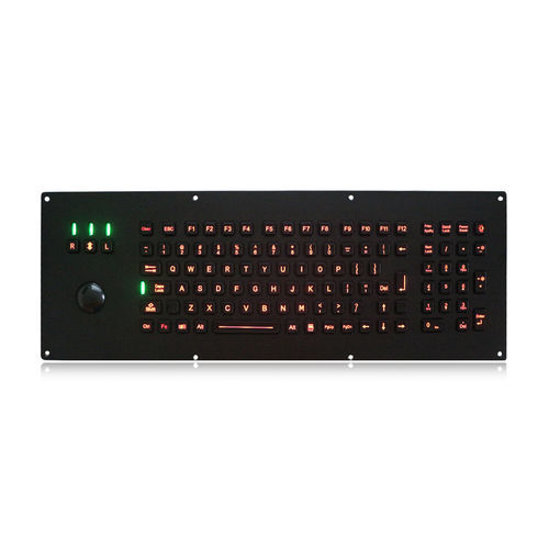 Panel-mount keyboard - K-TEK-M500-MTB-KP-FN-BL-BT - Key Technology China Limited - with Fn key / 106-key / with trackball