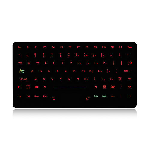 Panel-mount keyboard - K-TEK-M276TP-FN-BL-ML-SS - Key Technology China Limited - with Fn key / with 2 mouse keys / 89-key