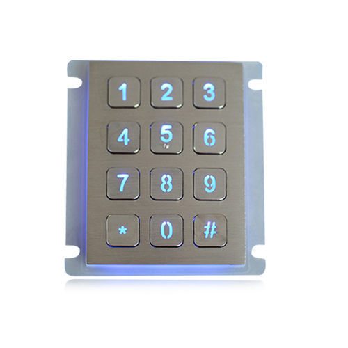 12-key keypad - K-TEK-B68KP-BL-DWP - Key Technology China Limited - panel-mount / metal / stainless steel