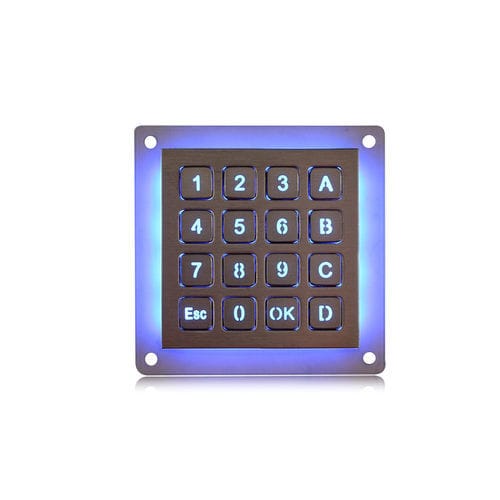16-key keypad - K-TEK-B60KP-16-KP-BL-DWP - Key Technology China Limited - panel-mount / stainless steel / USB