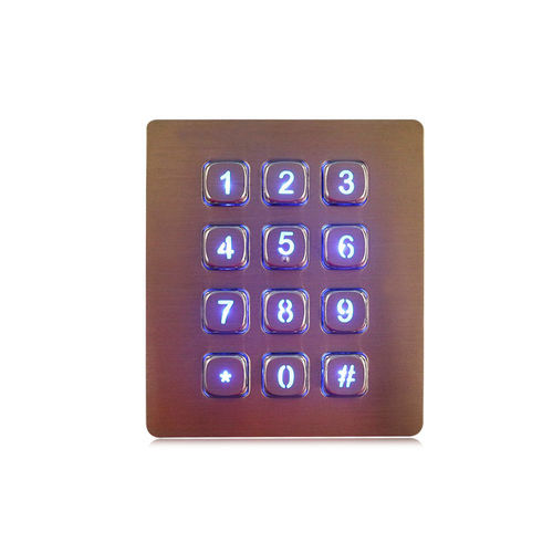 12-key keypad - K-TEK-A88KP-AC-BL-DWP - Key Technology China Limited - panel-mount / stainless steel / IP65