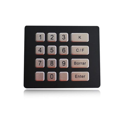 16-key keypad - K-TEK-B120KP-BT-DWP - Key Technology China Limited - panel-mount / metal / black titanium