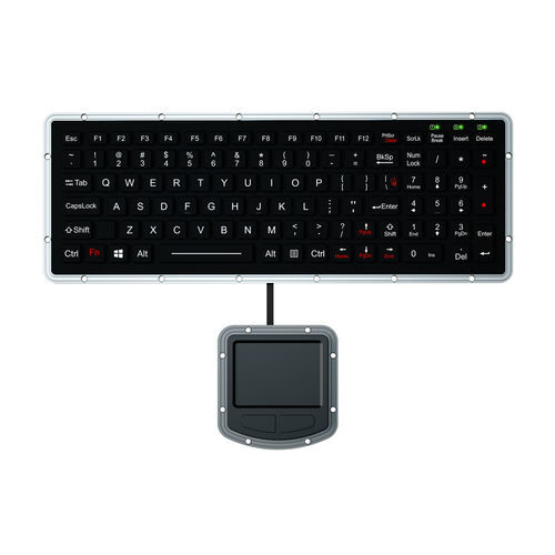 Panel-mount keyboard - K-TEK-M327KP-FN-BL-IT-ML-DWP + M73TP - Key Technology China Limited - carbon contact / 101-key / with 2 mouse keys