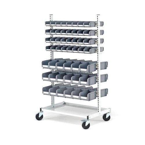 Storage warehouse rack - 201285 - AJ Produkter - mobile / double-sided / steel