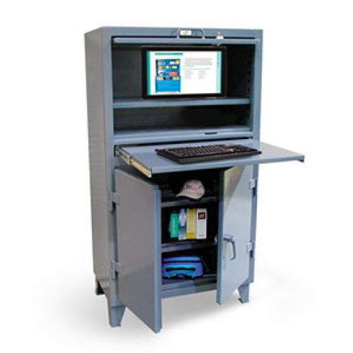 Locking Computer Cabinet BYBLIGHT Atencio White Mobile File Cabinet