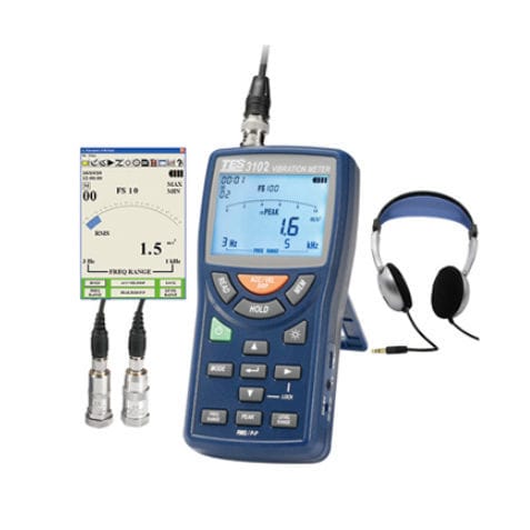 Machine monitoring vibration meter - TES-3102 - TES Electrical Electronic Corp. - portable / digital / accelerometer