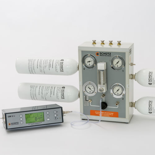 Flow sensitivity test station - PS 403 U - Schütz GmbH Messtechnik - semi-automatic / cylinder / for gas detectors