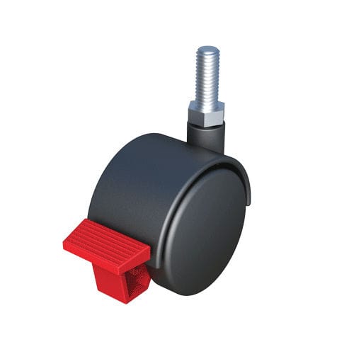 Fixed caster - RSIF - ISC PLASTIC PARTS - threaded stud / with brake / polypropylene