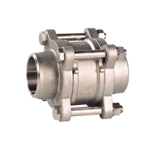 3-piece check valve - 381 series - SFERACO - disc / for compressed air / weld