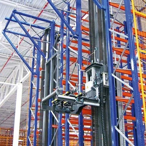 Storage system stacker crane - PUMA SR - WINKEL - for pallet / with telescopic forks