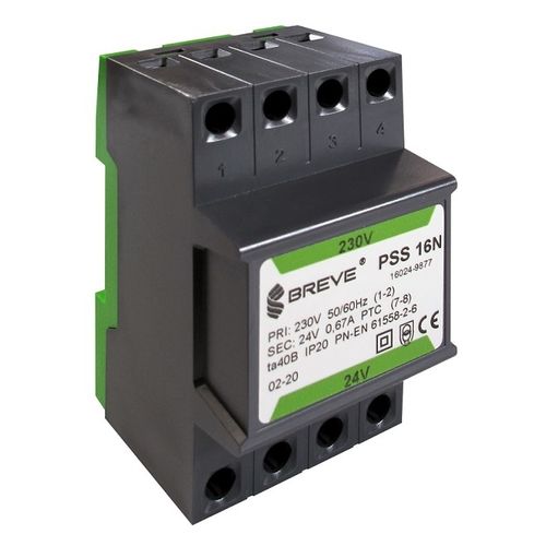 Isolation transformer - PSS N series  - BREVE-Tufvassons - encapsulated / DIN rail mount / EN61558