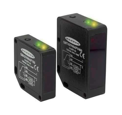Diffuse reflective photoelectric sensor - QM42 & QMT42 SERIES - BANNER ENGINEERING CORP. - through-beam / rectangular / infrared