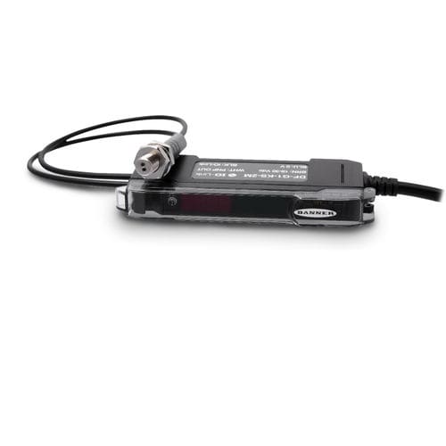 Photoelectric sensor with background suppression - DF-G1 SERIES - BANNER ENGINEERING CORP. - rectangular / red light / fiber optic