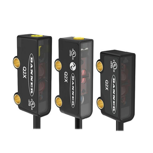 Miniature photoelectric sensor - Q2X - BANNER ENGINEERING CORP. - with background suppression / polarized retroreflective / rectangular