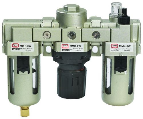 Air filter-regulator-lubricator - MMFRL-3Q - Clippard - compressed air / polycarbonate / cast aluminum