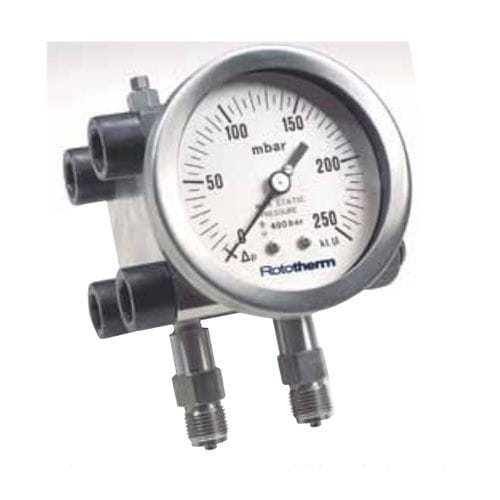 Differential pressure gauge - DP3 series - British Rototherm Co. Ltd - dial / NPT 1/2 / NPT 1/4