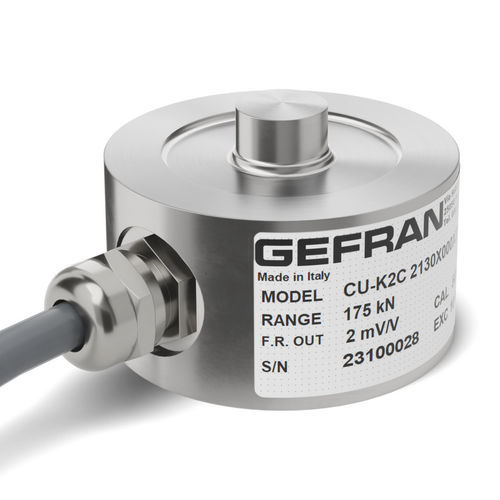 Compression load cell - CU  - GEFRAN - button type / strain gauge / stainless steel