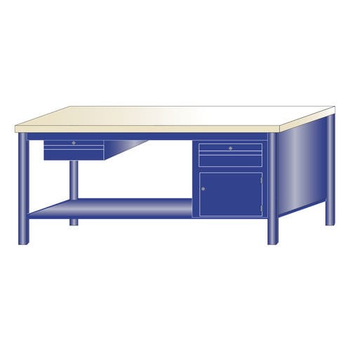 Beech workbench - 218/D - ARMECO - for workshops / monobloc / with drawer