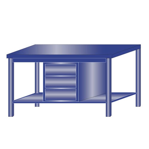 Metal workbench - 217/FO - ARMECO - for workshops / monobloc / 3-drawer
