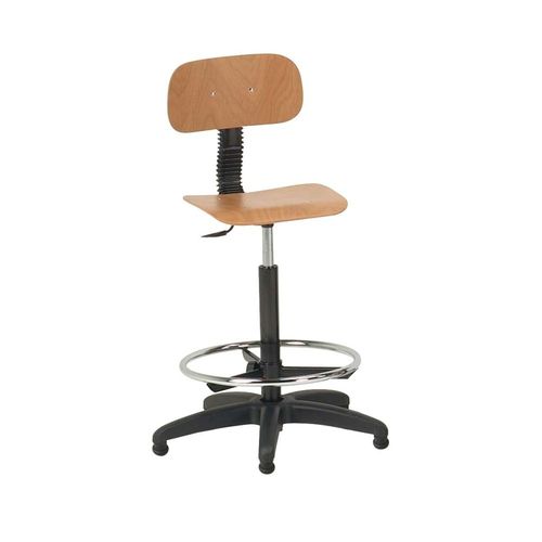 Workstation swivel chair - 122/A - ARMECO - with wooden seat / with wooden back / with step-up rail