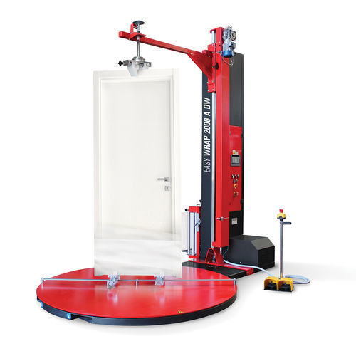 Vertical stretch wrapping machine - Easy Wrap 2000A DW - ISG Pack - semi-automatic / with mechanic braking / for windows and doors