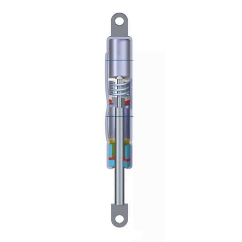 Gas spring with dynamic damping INTERSTOP STABILUS