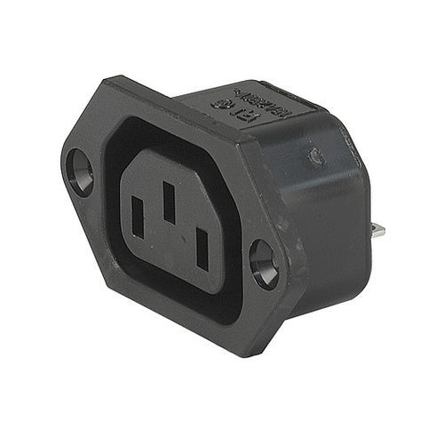 Panel-mounted electrical socket - 6600-3 - SCHURTER - IP30 / 3-pole / screw-in