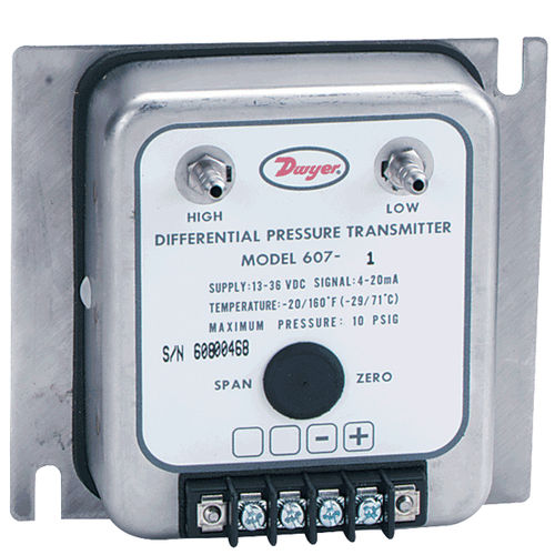 Differential pressure transmitter - 607 series - DWYER - silicon / 4-20 mA / stainless steel