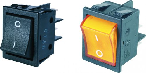 Rocker switch - 52 - COMESTERO SISTEMI - single-pole / illuminated / green LED
