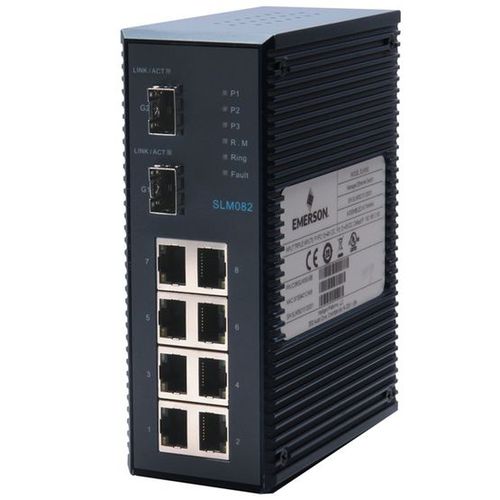 Managed ethernet switch - IC086SLM082 - Emerson - 10 ports / redundant / RJ45