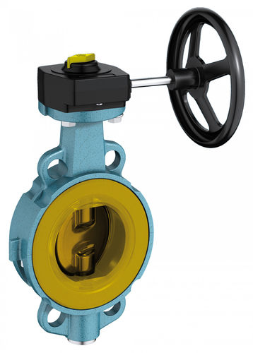Butterfly valve - Z 011-GMX - EBRO ARMATUREN Gebr. Bröer GmbH - with handwheel / wafer / for abrasive fluids