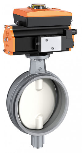 Butterfly valve - CK - EBRO ARMATUREN Gebr. Bröer GmbH - pneumatically-operated / wafer / aluminum