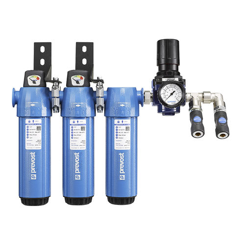 Cartridge filtration unit - MSR - MSCR series - Prevost - for compressed air / high-efficiency