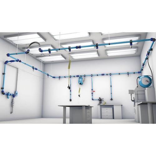 Aluminium pipe system - AML - Stäubli Fluid Connectors - for compressed air / modular