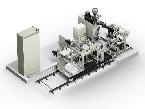 Compact extrusion line - esde Maschinentechnik GmbH - laboratory / with touchscreen / flat-film