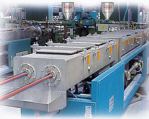 Twin-screw extrusion line - Extrudex Kunststoffmaschinen GmbH - single layer / for pipes / for thermoplastics