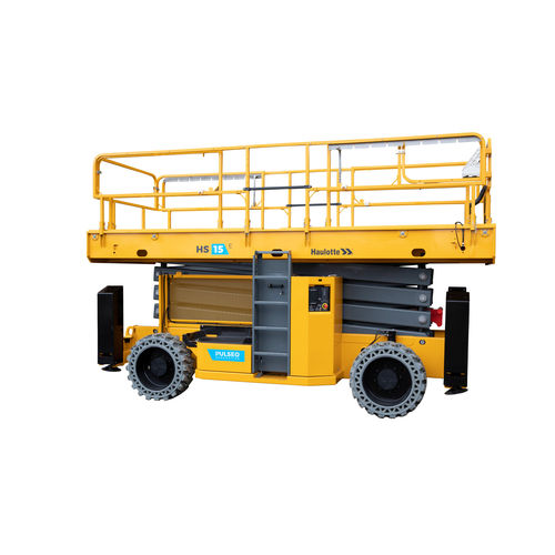 Wheelmounted scissor lift HS15 E Haulotte electric / indoor