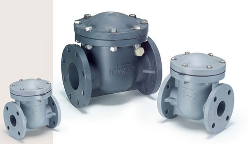 Swing check valve - JW300  - Shie Yu Machine Parts Industrial Co., Ltd. - flange / PVC