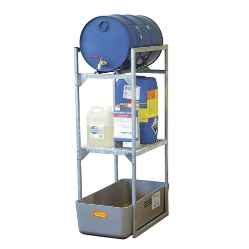 Workshop shelving - 120 - CEMO - with shelves / for medium loads / for drums with retention tank