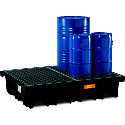 2-drum containment bund - CEMO - 4-drum / polyethylene / pallet
