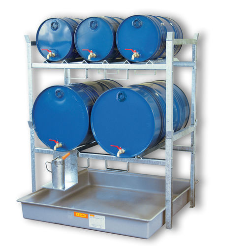 Storage warehouse shelving - 800  - CEMO - for medium loads / for drums with retention tank / steel