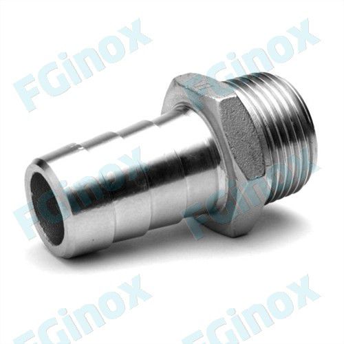 Pipe hydraulic adapter - AH25G - FG INOX - male hose / stainless steel / hexagonal
