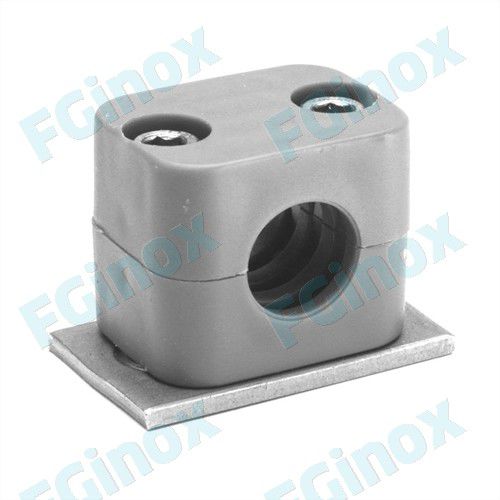 Bolt pipe clamp - 2CPS17 - FG INOX - polypropylene